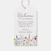 Elegante Wildblume Meadow Wedding Willkommen Geschenkanhänger (Vorderseite)