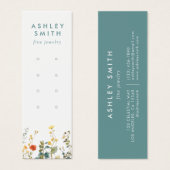 Elegante Wildblume-Mehrfach-Earring-Display-Karte (Vorne & Hinten)