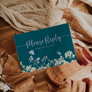 Elegante Wildblume Menü Auswahl UAWG Postkarte