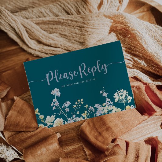 Elegante Wildblume Menü Auswahl UAWG Postkarte