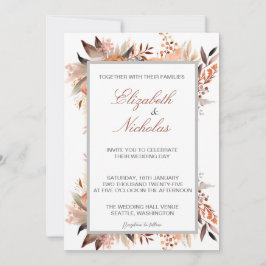 Elegante Wildblume Minimalistische Hochzeitseinlad Einladung