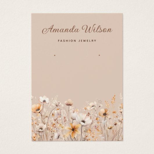 Elegante Wildblume Ohrring-Karte (Vorderseite)