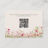 Elegante Wildblume Online UAwg QR Code Hochzeit Begleitkarte (Rückseite)
