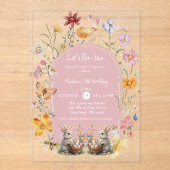 Elegante Wildblume Ostern Geburtstag ParTea Acryleinladungen (Vorderseite)