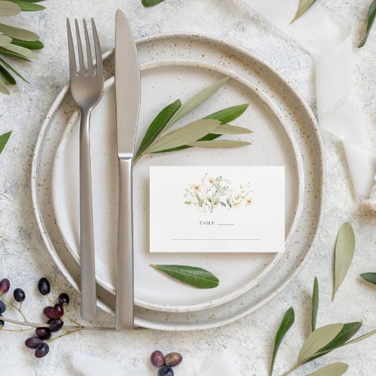 Elegante Wildblume Outdoor Wedding Tischnummer