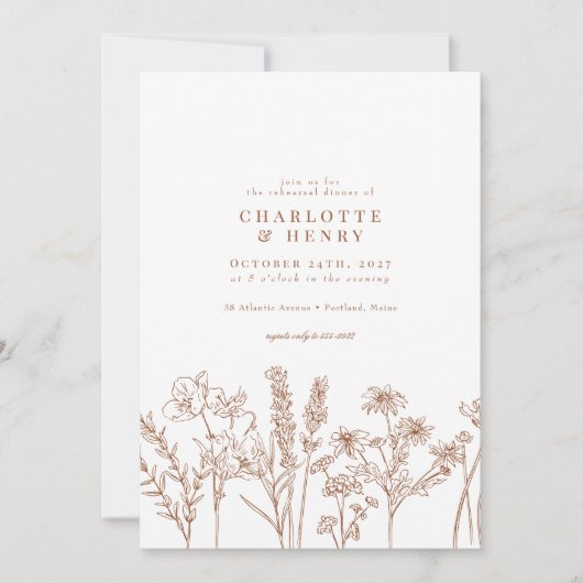 Elegante Wildblume Parco Tassino Probe Einladung (Vorderseite)