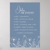 Elegante Wildblume Periwinkle Wedding Poster (Vorne)