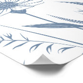 Elegante Wildblume Periwinkle Wedding Poster (Ecke)