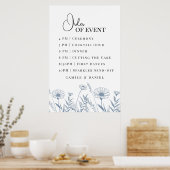 Elegante Wildblume Periwinkle Wedding Poster (Küche)