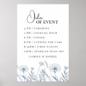 Elegante Wildblume Periwinkle Wedding Poster (Vorne)