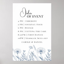 Elegante Wildblume Periwinkle Wedding