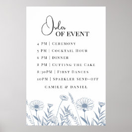 Elegante Wildblume Periwinkle Wedding Poster