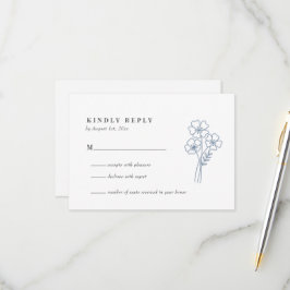Elegante Wildblume Periwinkle Wedding RSVP Karte