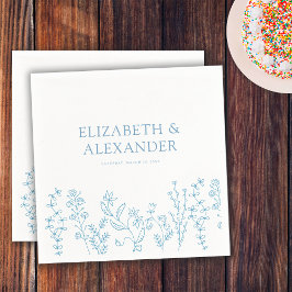 Elegante Wildblume Periwinkle Wedding Serviette