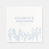 Elegante Wildblume Periwinkle Wedding Serviette (Vorderseite)