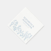 Elegante Wildblume Periwinkle Wedding Serviette (Ecke)