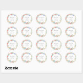 Elegante Wildblume Personalisiert Wedding Envelope Runder Aufkleber (Blatt)