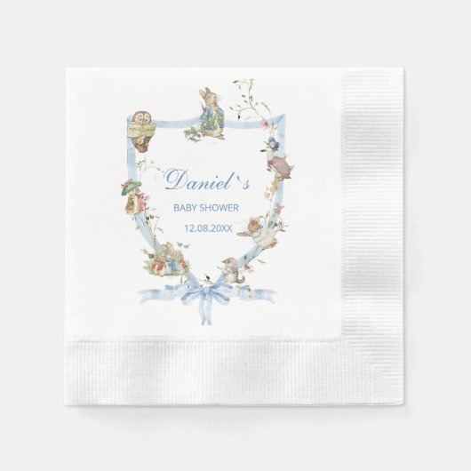 Elegante Wildblume Peter Rabbit baby sh Serviette (Vorderseite)