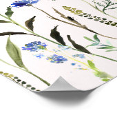 Elegante Wildblume Pink Baby Dusche Begrüßungszeic Poster (Ecke)