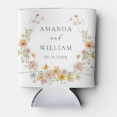 Elegante Wildblume Pink Bow Wedding Dosenkühler (Vorderseite)