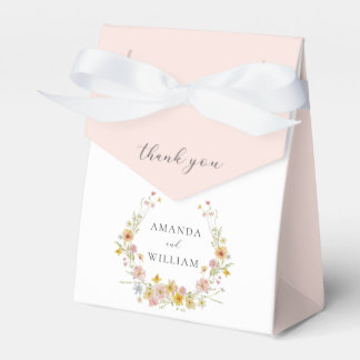 Elegante Wildblume Pink Bow Wedding Geschenkschachtel