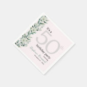 Elegante Wildblume Pink Überraschung 50. Geburtsta Serviette (Ecke)