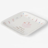 Elegante Wildblume Princess Swan Girl Babydusche Pappteller (Gewinkelt)