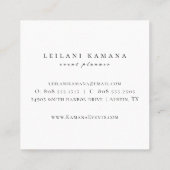 Elegante Wildblume Quadratische Visitenkarte (Rückseite)