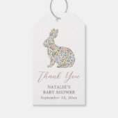 Elegante Wildblume Rabbit Baby Duwer Gefallen Geschenkanhänger (Vorderseite)