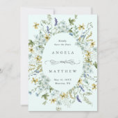 Elegante Wildblume Rahmen Hochzeitsgraben Foto Min Save The Date (Vorderseite)