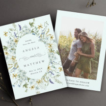 Elegante Wildblume Rahmen Hochzeitsgraben Foto Min