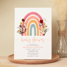 Elegante Wildblume Rainbow Girl Baby Shower