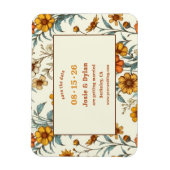 Elegante Wildblume Retro Save the Date Hochzeit Magnet (Vertikal)