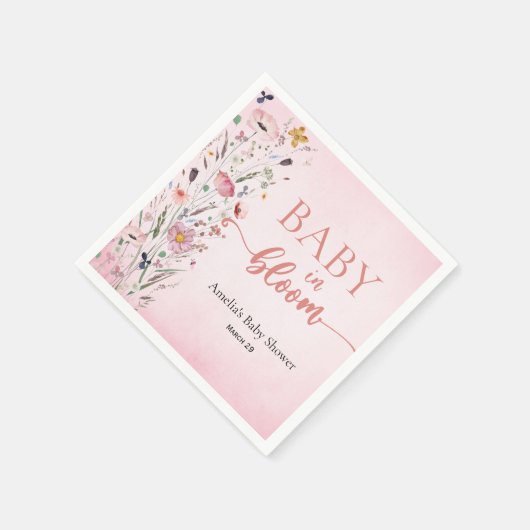 Elegante Wildblume Rosa Kinderdusche Serviette (Ecke)