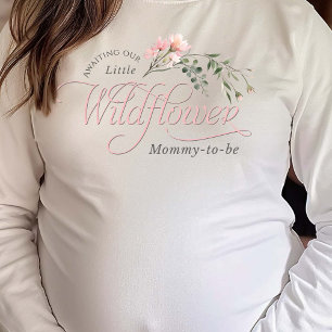 Elegante Wildblume Rosa Mommy-to-be Dusche T-Shirt