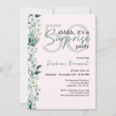 Elegante Wildblume Rosa Überraschung 50. Geburtsta Einladung (Vorderseite)