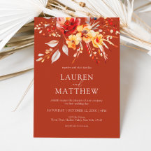 Elegante Wildblume Rostorange Hochzeit im Herbst