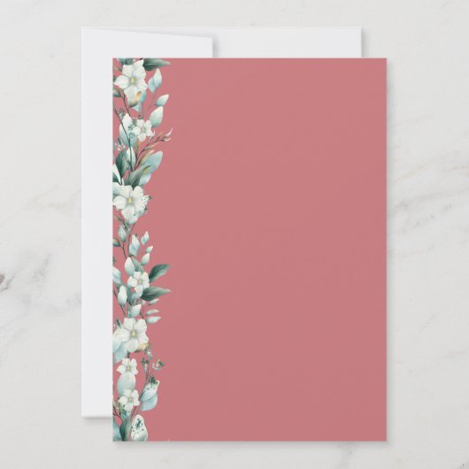 Elegante Wildblume Rote Überraschung 50. Geburtsta Einladung (Rückseite)