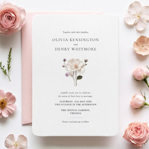 Elegante Wildblume Rounded Corner Style Wedding Einladung