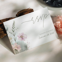 Elegante Wildblume RSVP-Karte | Aquarellblume