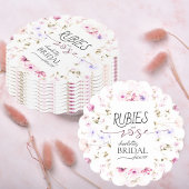 Elegante Wildblume Ruby Rose Brautparty Untersetzer