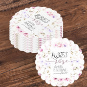 Elegante Wildblume Ruby Rose Brautparty Untersetzer