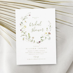 Elegante Wildblume Rustic Boho Brautparty Einladung
