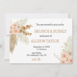 Elegante Wildblume Rustic Boho Brautparty Einladung