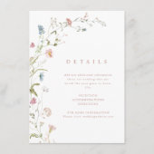 Elegante Wildblume Rustic Boho Hochzeiten Details Begleitkarte (Vorderseite)