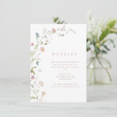 Elegante Wildblume Rustic Boho Hochzeiten Details Begleitkarte (Stehend Vorderseite)