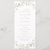 Elegante Wildblume Rustic Boho Hochzeitsprogramm Programm (Vorderseite)