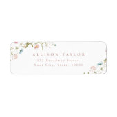 Elegante Wildblume Rustic Boho Rücksendeadresse (Vorne)