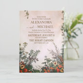 Elegante Wildblume Rustic Boho Wedding Einladung (Stehend Vorderseite)