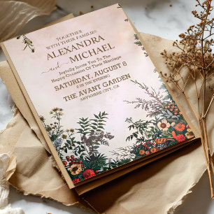 Elegante Wildblume Rustic Boho Wedding Einladung